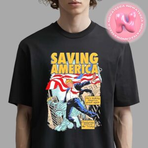 President Donald Trump Saving America Comic Cover Unisex T-Shirt