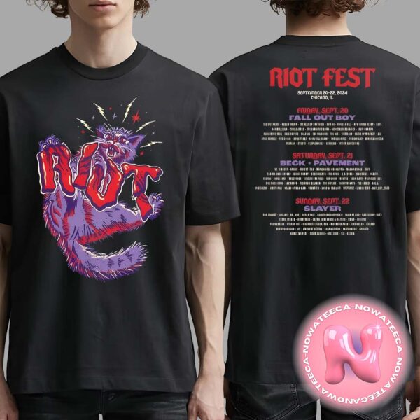 Riot Fest September 20-22 2024 Chicago IL Tour Dates Two Sides Unisex T-Shirt