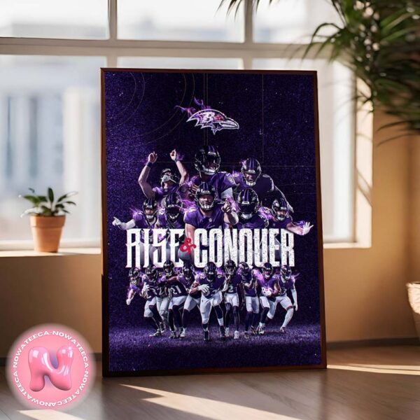 Rise And Conquer Baltimore Ravens All Team Photo Home Decor Poster Canvas