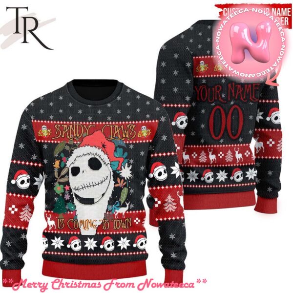 Sandy Claws Is Coming To Town Custom Ugly Sweater Gift For Men And Women