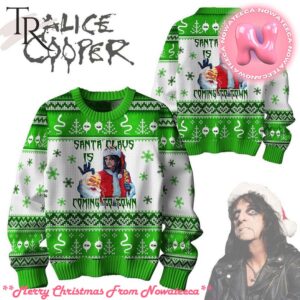 Santa Claus Is Coming To Town Alice Cooper Ugly Sweater Gift For Men And Women