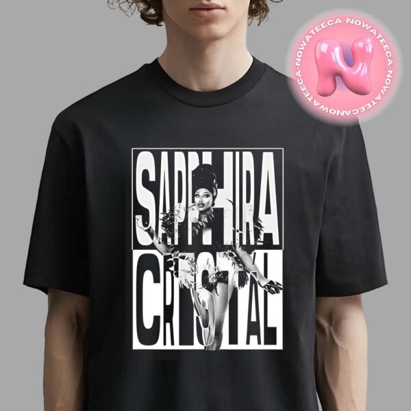 Sapphira Cristal Black And White Minimalist Typography Personal Logo Unisex T-Shirt