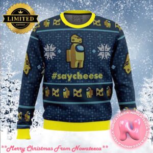 Say Cheese Among Us Best Xmas Ugly Christmas Sweater Gift For Men And Women Ugly Sweater