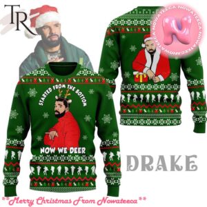 Started From The Bottom Now We Deer Ugly Sweater Gift For Men And Women