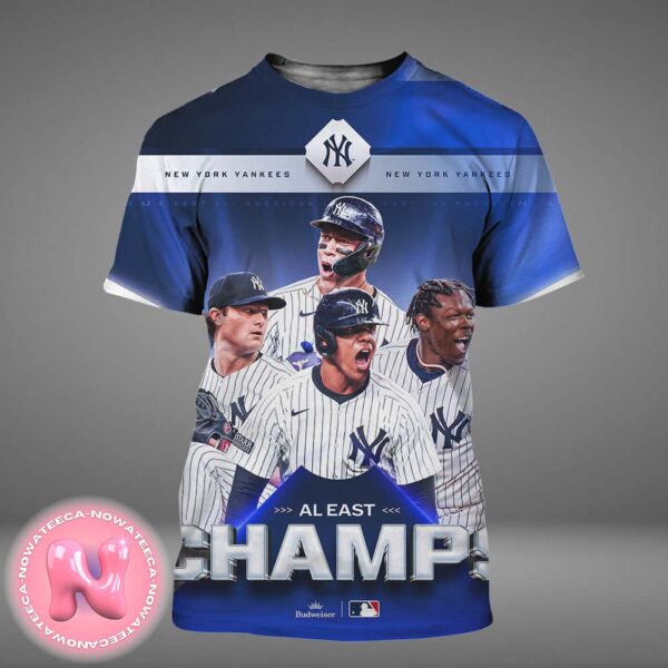 The New York Yankees Are Crowned Al East Champions For The Third Time In Six Years 2024 MLB Season All Over Print Shirt