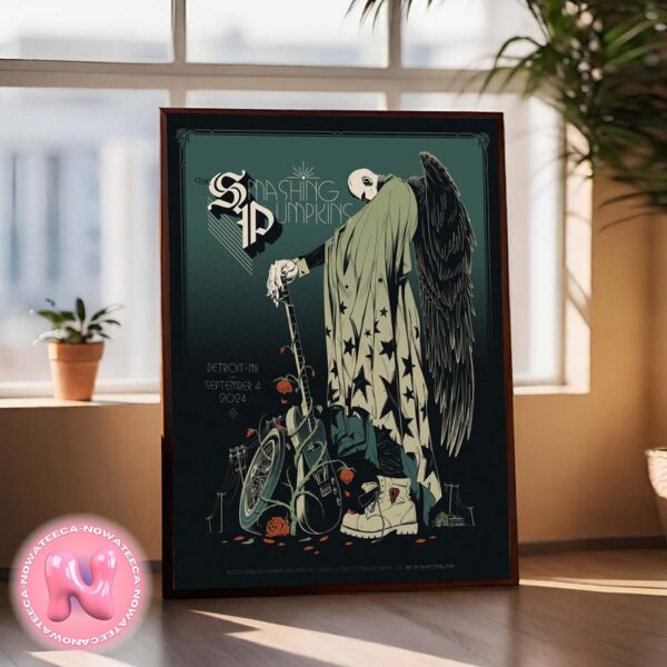 The Smashing Pumpkins Concert Poster For Detroit MI On September 4th 2024 Is By Ryan Smallman Home Decor Poster Canvas