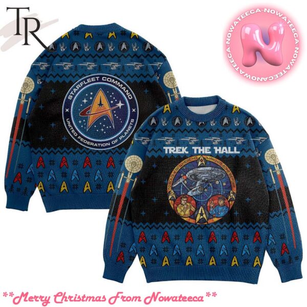 Trek The Hall Starfleet Command United Federation Of Planets Ugly Christmas Sweater Gift For Men And Women