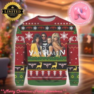 Van Halen Band Member Photo You Miss Your Drink Knitted Ugly Christmas Sweater