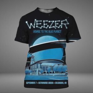 Weezer Voyage To The Blue Planet Poster For Nationwide Arena In Columbus OH On September 7th 2024 All Over Print Shirt