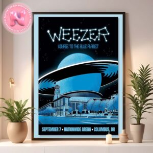 Weezer Voyage To The Blue Planet Poster For Nationwide Arena In Columbus OH On September 7th 2024 Home Decor Poster Canvas