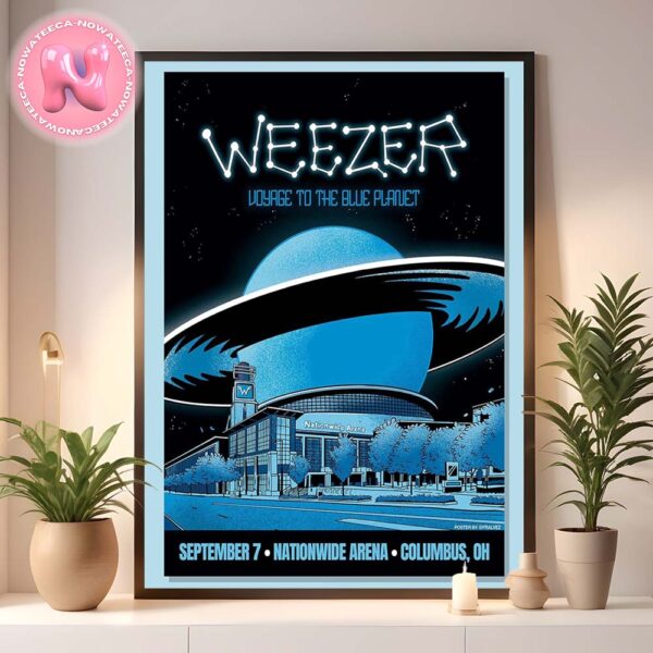 Weezer Voyage To The Blue Planet Poster For Nationwide Arena In Columbus OH On September 7th 2024 Home Decor Poster Canvas