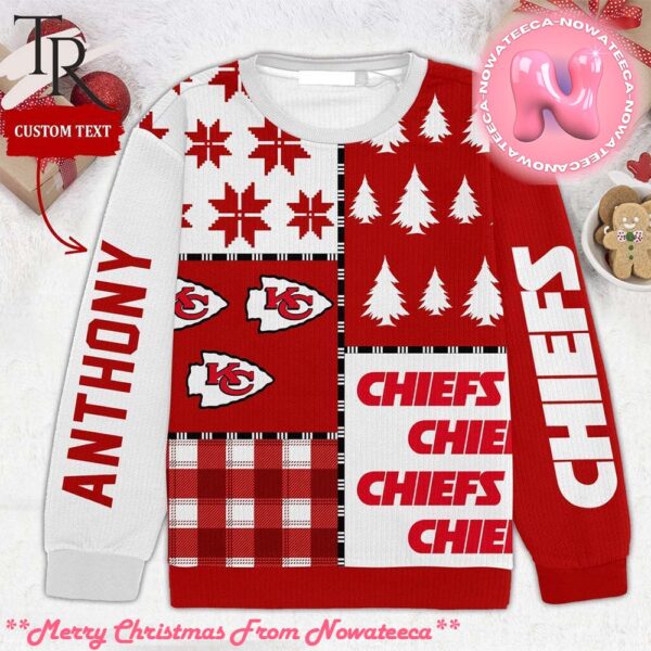 White Red Pattern Kansas City Chiefs Christmas Gift Custom Ugly Sweater Gift For Men And Women