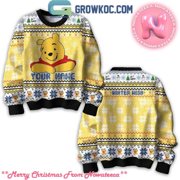 Winnie The Pooh Honey Winter Wish Personalized Ugly Christmas Sweater Gift For Holiday