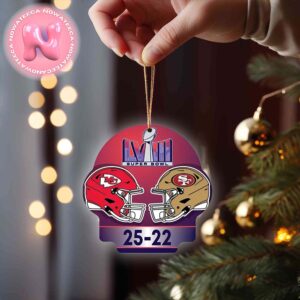 2024 NFL Super Bowl LVIII 58 Champions Kansas City Chiefs Christmas Tree Decorations Ornament