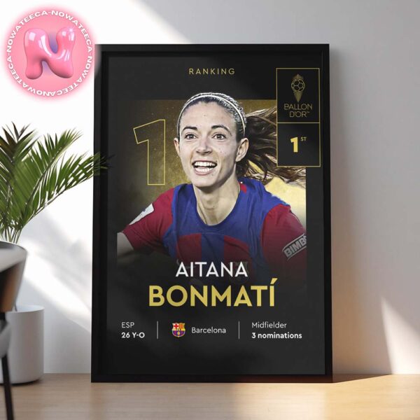 Aitana Bonmati From Barcelona Is The 2024 Womens Ballon D Or Home Decor Poster Canvas