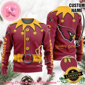 Arizona Cardinals Ugly Sweater Custom Name NFL Football Gift For Holiday