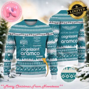 Aston Martin Cognizant F1 Team Customized Ugly Christmas Sweater Gift For Holiday