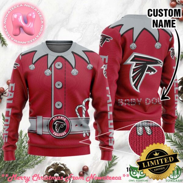 Atlanta Falcons Ugly Sweater Custom Name NFL Football Gift For Holiday