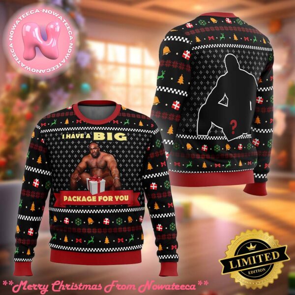 Big Package Barry Wood Meme Ugly Christmas Sweater