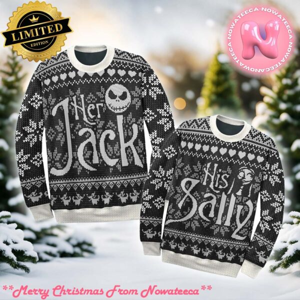 Black And White Kinitted Jack Skellington Christmas Ugly Sweater Jumper Ugly Christmas Sweater Gift For Holiday