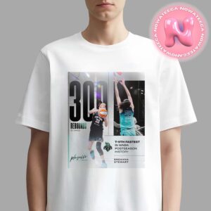 Breanna Stewart Is The T-9th Fastest In WNBA 2024 MLB Postseason History 300 Rebounds 36 Games Unisex T-Shirt