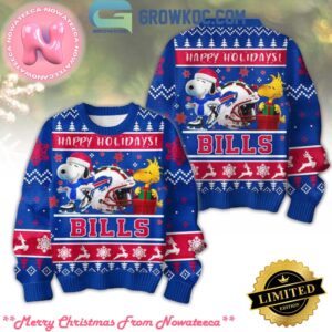 Buffalo Bills Snoopy Happy Holiday Merry Christmas Football Gift For Family Ugly Christmas Sweater