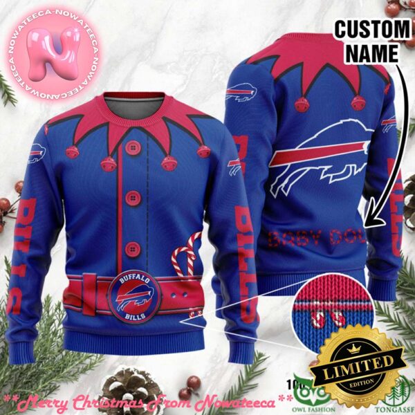 Buffalo Bills Ugly Sweater Custom Name NFL Football Gift For Holiday