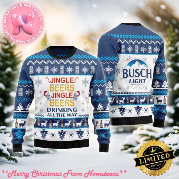 Busch Light Jingle Beers Reindeer Ugly Christmas Sweater