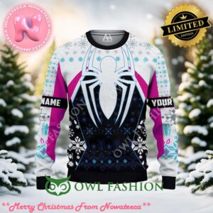 Custom Name Spider Girl Ugly Sweater 3D AOP Ugly Sweater Jumper