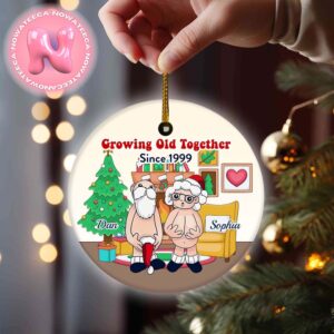 Custom Santa Couple Christmas Ceramic Ornament Funny Gift Christmas Tree Decorations Ornament