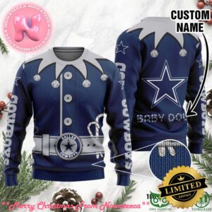 Dallas Cowboys Ugly Sweater Custom Name NFL Football Gift For Holiday