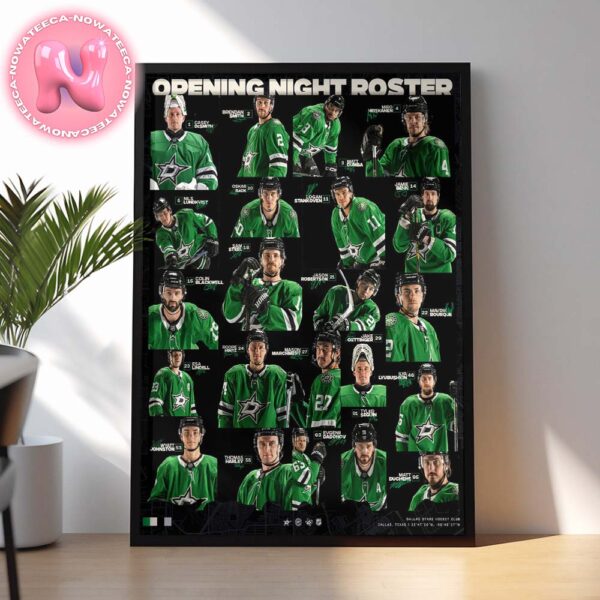 Dallas Stars Announce 2024-25 Season Opening Night Roster Poster Home Decor Poster Canvas