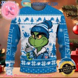 Detroit Lions Grinch Stolen Christmas 2024 Grinchmas Gift For Family Ugly Christmas Sweater