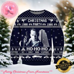 Die Hard 1988 Party Ho Ho Ho Yippee Ki Yay Ugly Christmas Sweater