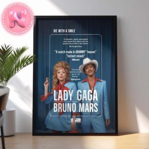 Die With A Smile Of Lady Gaga And Bruno Mars For Your Consideration Banner For The 2025 Grammys Home Decor Poster Canvas