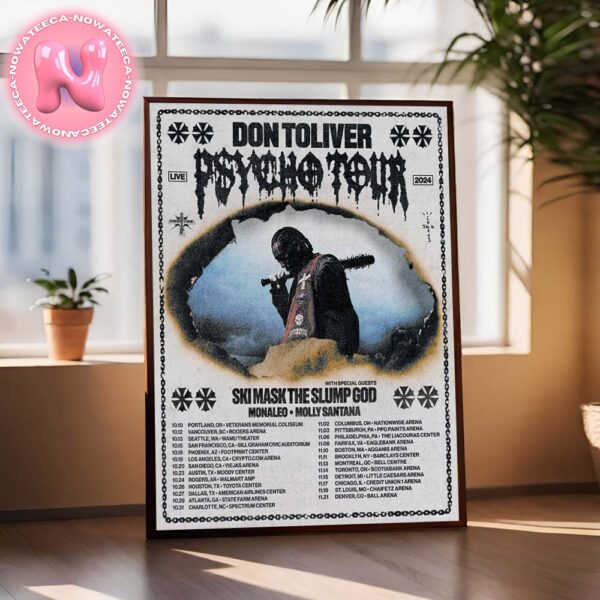 Don Toliver Psycho Tour Dates 2024 With The Special Guests Ski Mask The Slump God Monaleo And Molly Santana Home Decor Poster Canvas