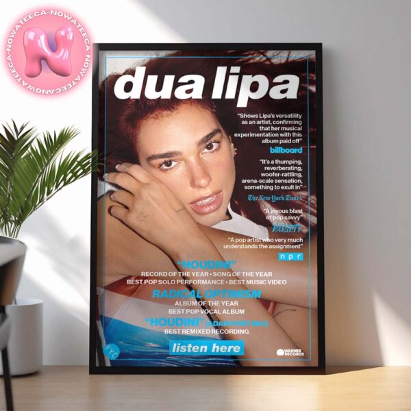 Dua Lipa For Your Consideration Banner For The 2025 Grammys Home Decor Poster Canvas