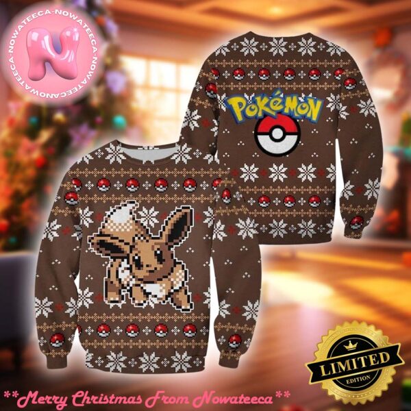 Eevee Pokemon Ugly Christmas Sweater Xmas Gift For Holiday