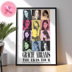 Gracie Abrams The Eras Tour Poster For hard Rock Stadim In Miami Gardens FL On October 20th 2024 Home Decor Poster Canvas