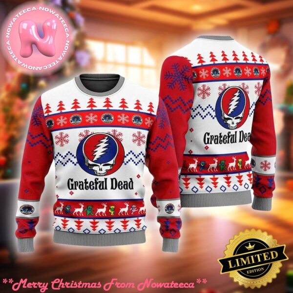 Grateful Dead Rock Band Christmas 3D Ugly Sweater Ugly Christmas Sweater Gift For Holiday