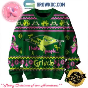 Grinch I Hate People Eww People Christmas Ugly Sweater Green