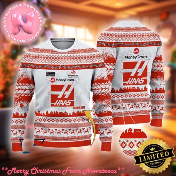 Haas F1 Team Customized Ugly Sweater Ugly Christmas Sweater Gift For Holiday