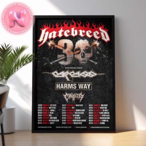 Hatebreed 30th Anniversary North American Tour Dates Home Decor Poster Canvas