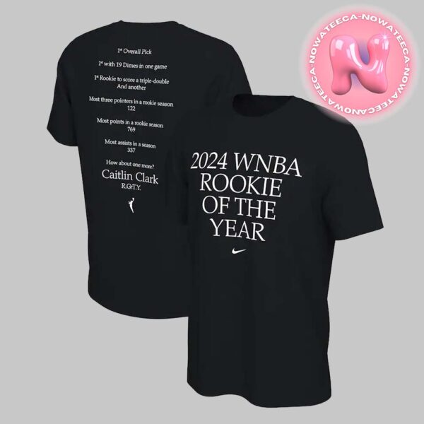 Indiana Fever Caitlin Clark Nike Black 2024 WNBA Rookie Of The Year 2024 Two Sides Unisex T-Shirt