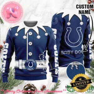 Indianapolis Colts Ugly Sweater Custom Name NFL Football Gift For Holiday