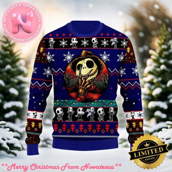 Jack Skellington Horror Ugly Christmas Unisex Sweater Ugly Christmas Sweater Gift For Holiday