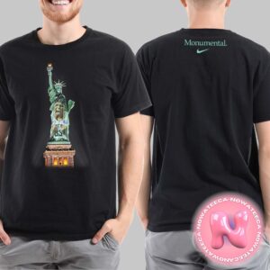 Jonquel Jones New York Liberty Nike 2024 WNBA Champions Monumental Statue Of Liberty Two Sides Unisex T-Shirt