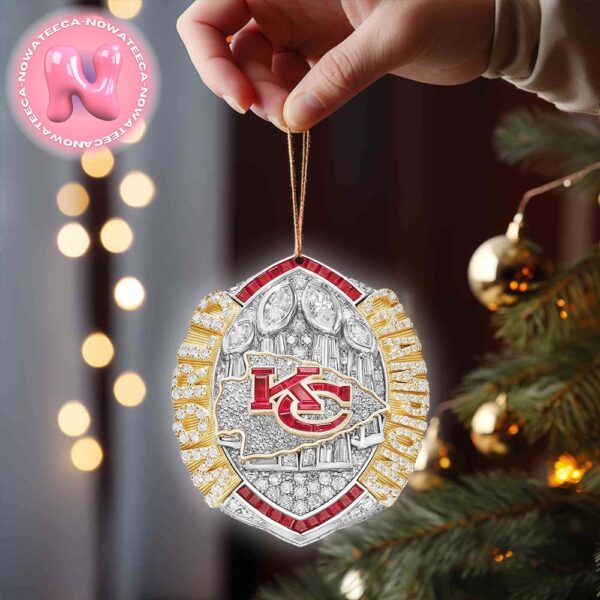 Kansas City Chiefs Super Bowl LVIII 2024 Champions Ring Christmas Tree Decorations Ornament