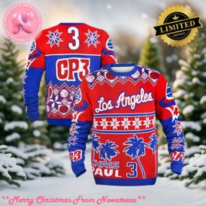 Klew NBA Los Angeles Clippers Chris Paul Ugly Sweater Holiday Ugly Christmas Sweater