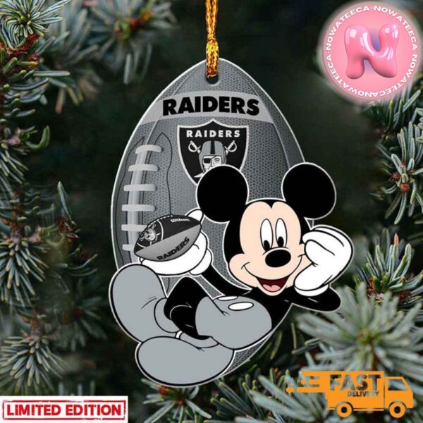 Las Vegas Raiders NFL Mickey Custom Shaped Ornament